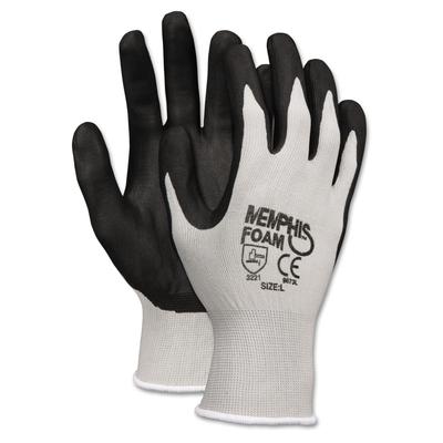 MCR Safety 9673M Economy Foam Nitrile Gloves, Medium, Gray/Black, 12 Pairs - 1 Dozen