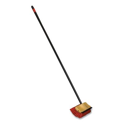 O Cedar CB066155 Bi-Level Floor Scrub Brush, Polypro Bristles, 10" Block, 54"Handle, Beige/Black - Case of 6 DVOCB066155
