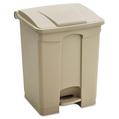 Safco 9923TN Large Capacity Plastic Step-On Receptacle, 23 gal, Tan