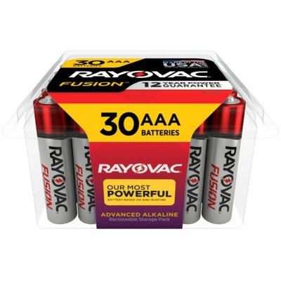 Rayovac 82430PPTFUSK Alkaline Batteries, AAA Fusion, 30/PK - Pack of 30