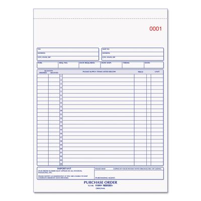 Rediform 1L146 Purchase Order Book, 17 Lines, Two-Part Carbonless, 8.5 x 11, 50 Forms Total RED1L146