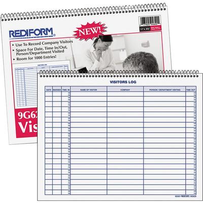 Rediform 9G620 Log Book For Visitors, 1000 Name Capacity, 11 x8 1/2 , White