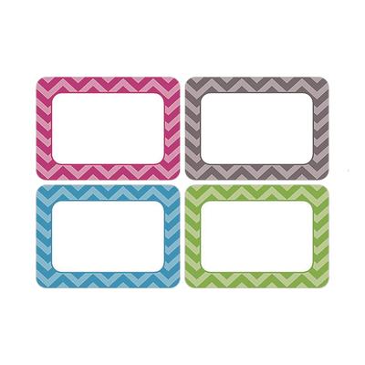 Teacher Created Resources 5526 All Grade Self-Adhesive Name Tags, 3.5 x 2.5, Chevron Border Design, Assorted Colors, 36/Pack