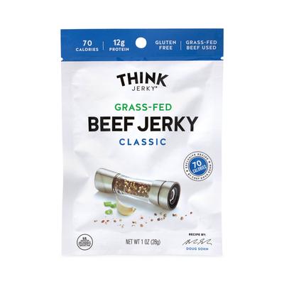 Think Jerky® 22000984 Classic Beef Jerky, 1 oz Pouch, 12/Pack