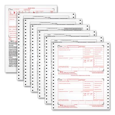 TOPS 2206C W-2 Tax Forms, Six-Part Carbonless, 5.5 x 8.5, 2/Page, (24) W-2s and (1) W-3 - Pack of 24