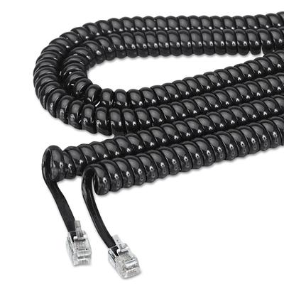 Softalk 42261 Coiled Phone Cord, Plug/Plug, 25 ft., Black