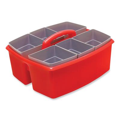 Storex 00981U02C Large Caddy with Sorting Cups, Red, 2/Carton - Case of 2 STX00981U02C