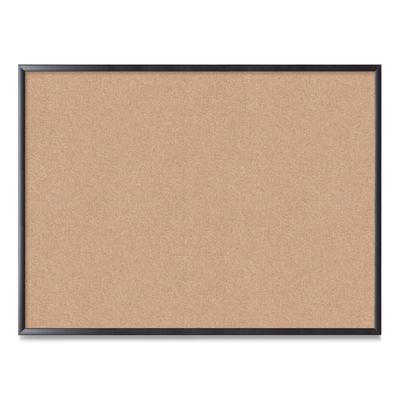 U Brands 2876U0001 Cork Bulletin Board, 48 x 36, Natural Surface, Black Frame