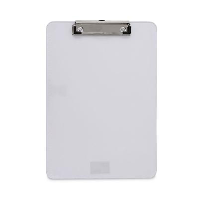 Universal Office Products 40310 Plastic Clipboard with Low Profile Clip, 0.5" Clip Capacity, Holds 8.5 x 11 Sheets, Clear UNV40310