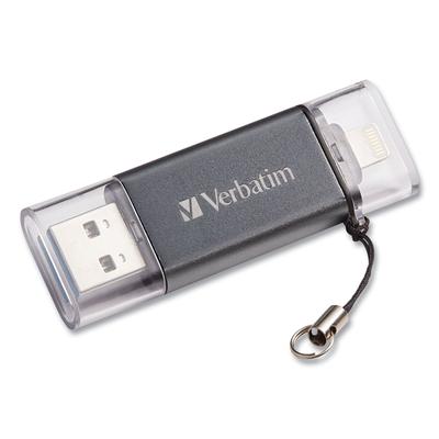 Verbatim 49301 Store-N-Go Dual USB 3.0 Flash Drive, 64GB, Graphite