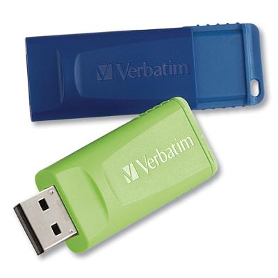 Verbatim 99812 Store 'n' Go USB Flash Drive, 64 GB, Assorted Colors, 2/Pack - Pack of 2