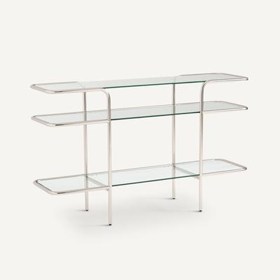 Molna Glass & Metal Tube Console Table