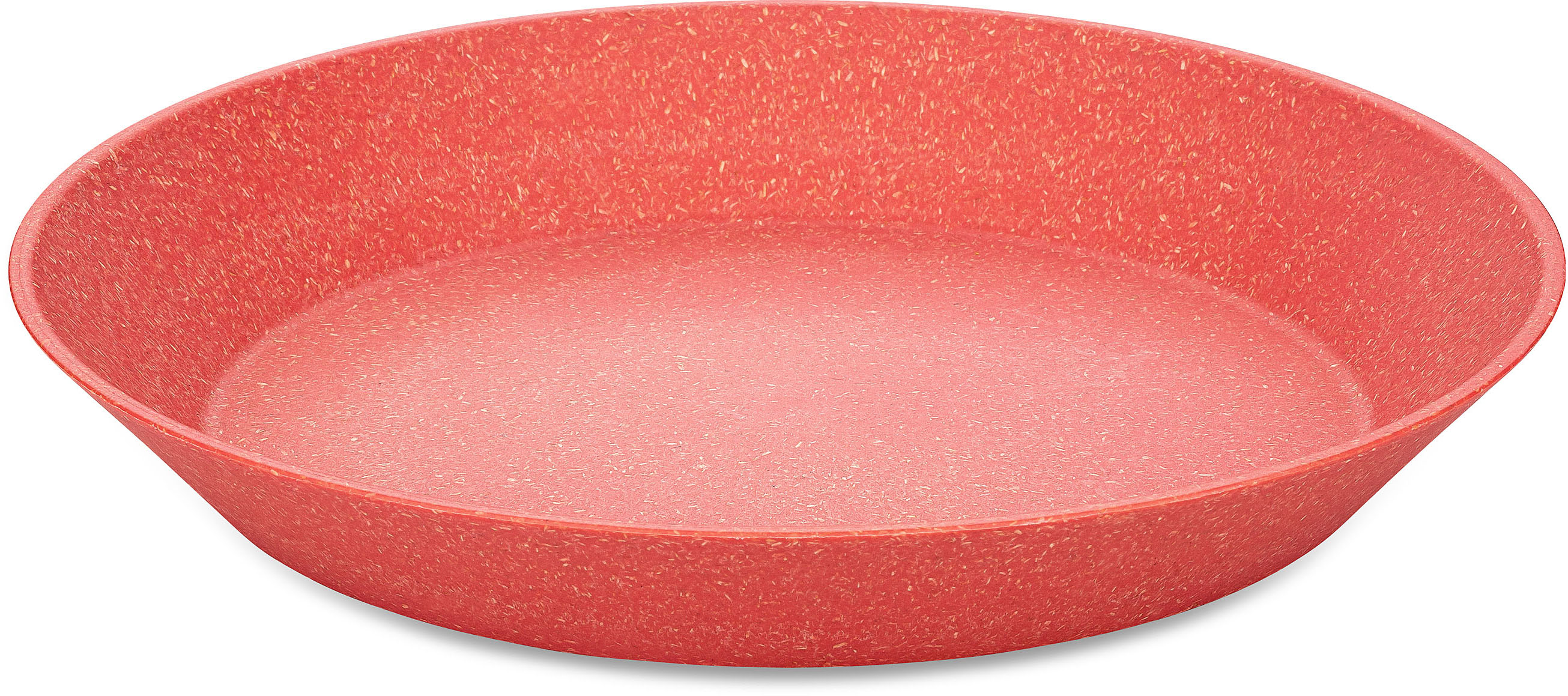 Suppenteller KOZIOL "Teller Set, CONNECT PLATE", orange (koralle), B:24cm H:3cm L:24cm Ø:24cm, Holz, Kunststoff, Speiseteller, aus biozirkulärem Kunststoff, spülmaschinengeeignet, melaminfrei, 24cm Image