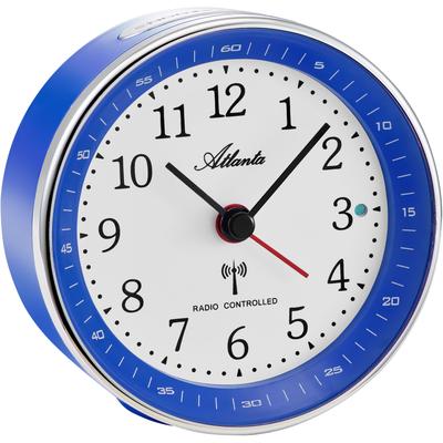 Funkwecker ATLANTA Wecker silberfarben (blau-silberfarben) ideal für Reisen, Geschenkidee, Beleuchtung, Weckwiederholung, analog