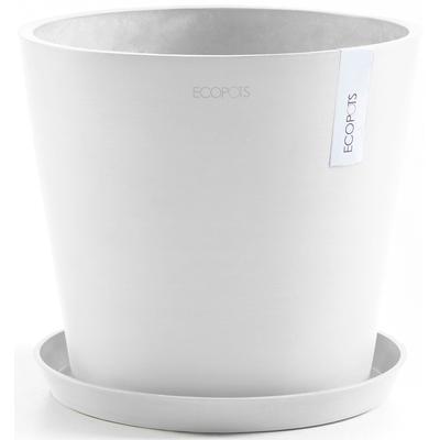 Blumentopf ECOPOTS "Amsterdam 30 Weiß", weiß, B:30cm H:25,4cm T:30cm Ø:27,3cm, Kunststoff, Pflanzgefäße, für innen und außen: frostsicher, bruchsicher und lichtbeständig Image
