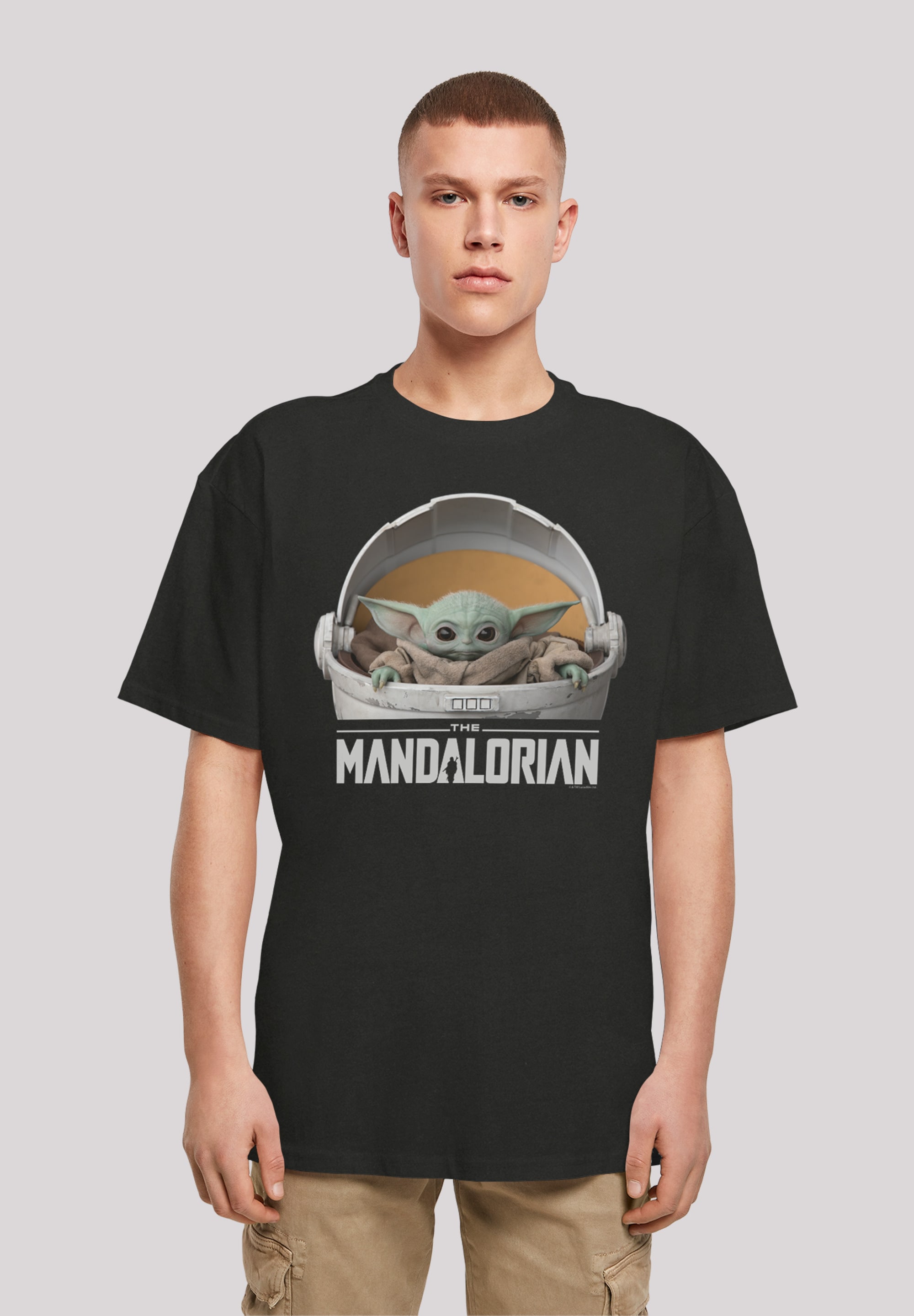 T-Shirt F4NT4STIC "Star Wars The Mandalorian The Child Pod", Herren, Gr. XXL, schwarz, Obermaterial: 100% Baumwolle, Casual, oversize, Rundhals, ohne Bündchen, Shirts, Print Image