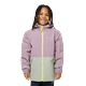 Outdoorjacke JACK WOLFSKIN "SNOWY DAYS JACKET K", Kinder, Gr. 116, lila (wild blossom), Obermaterial: 100% Polyester, sportlich, hoch geschlossener Ausschnitt, Jacken, Winterjacke leicht,wetterfest und isolierend