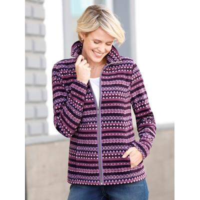 Fleecejacke CLASSIC BASICS, Damen, Gr. 48, violett, traube, bedruckt, 100% Polyester, gemustert, mehrfarbig, Langarm, Jacken Image