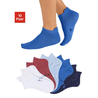 Sneakersocken KANGAROOS, Damen, Gr. 39-42, blau (2x weiß, 2x rot, 2x marine, 2x royal blau, 2x hell blau), Polyamid, Baumwolle, Elasthan, unifarben, elastisch, Socken, mit verlängertem Bündchen hinten Image