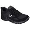 Sneaker SKECHERS "BURNS-AGOURA", Herren, Gr. 46, schwarz, Leder, Textil, unifarben, sportlich, Schuhe, im monochromen Look, Freizeitschuh, Halbschuh, Schnürschuh