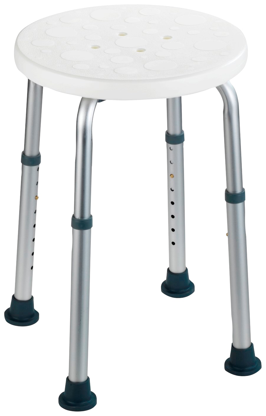 Duschhocker WENKO "Secura", weiß, B:45,5cm T:45,5cm, Duschhocker, höhenverstellbar