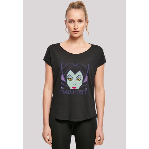 T-Shirt F4NT4STIC ""Long Cut Disney Maleficent Cropped Head"" Gr. XL, schwarz Damen Shirts Damen,Premium Merch,Lang,Longshirt,Bedruckt