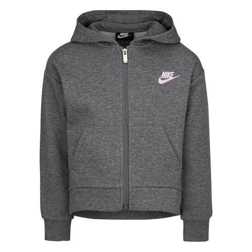 Kapuzensweatjacke NIKE SPORTSWEAR Gr. 104 (4), grau (dunkelgrau) Kinder Sweatjacken