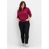 Schlupfhose SHEEGO "Große Größen", Damen, Gr. 48, Normalgrößen, blau (marine), Obermaterial: 72% Viskose, 25% Polyamid, 3% Elasthan, unifarben, feminin, regular fit lang, Hosen, mit schmalem Bein