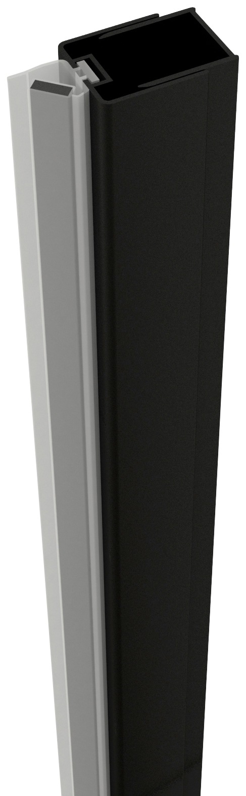 Abschlussprofil SANOTECHNIK "ELITE", schwarz, L:195cm, Kunststoff, Profile, Magnetprofil, zur Montage von Duschtüren an die Wand