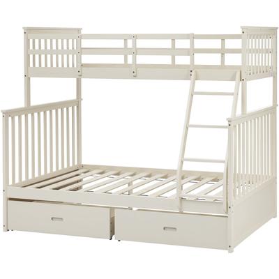 Twin over Twin House Bunk Bed With Shelves And Drawers