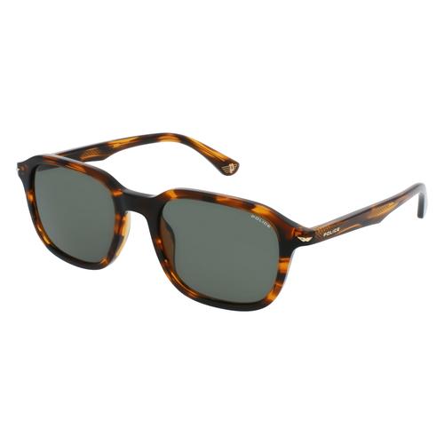 Police SPLL81 Herren-Sonnenbrille Vollrand Eckig Acetat-Gestell, braun