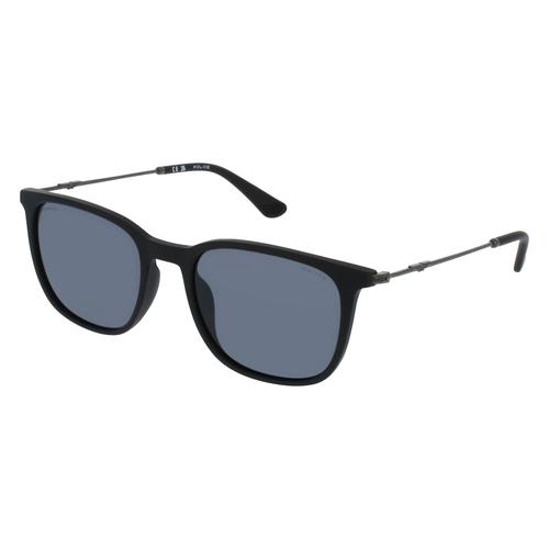 Police SPLL77 Herren-Sonnenbrille Vollrand Eckig Edelstahl-Gestell, schwarz