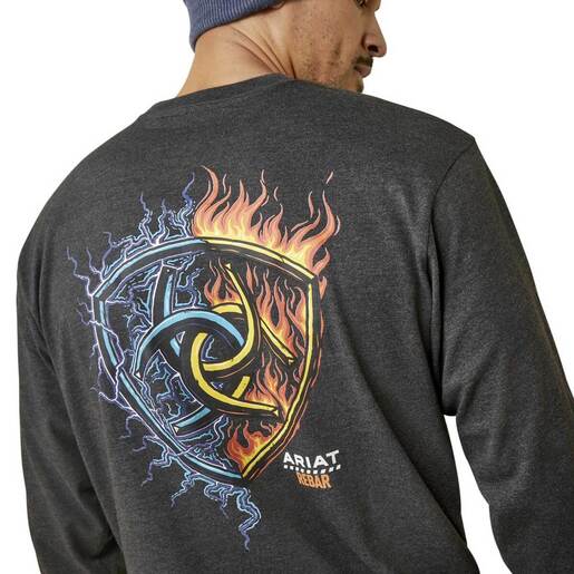 Ariat Men's Rebar Strong Shock Fire Long Sleeve Work Shirt - Charcoal XL