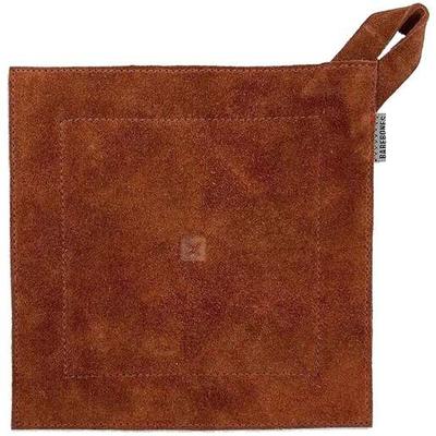 Barebones Suede Leather Hot Pad Cooking Accessory - Terracotta