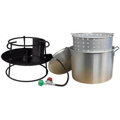 King Kooker Jet Cooker Aluminum Pot Package - Silver/Black