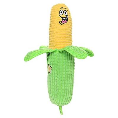 Tuffy Funny Food Corn Plush Dog Toy - Yellow