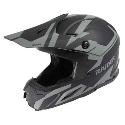 Raider Adult Off Road Z7 MX Helmet - Black/Gray Small