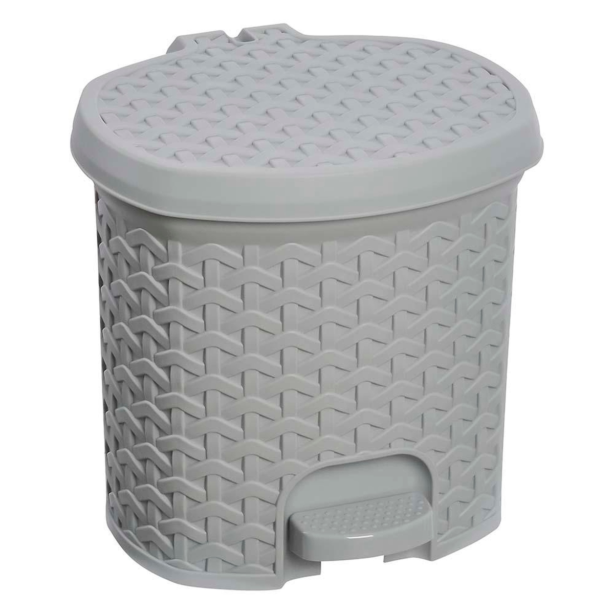 keeeper – 3L-Mülleimer mit Rattandeckel, Nordic Grey, 19,5 x 20,5 x 20,5 cm Image