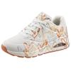 Sneaker SKECHERS "UNO - METALLIC LOVE", Damen, Gr. 42, gold (weiß, goldfarben), Lederimitat, sportlich, Schuhe, Freizeitschuh, Halbschuh, Schnürschuh mit trendigen Metallic-Print