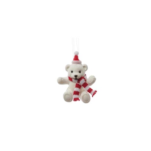 Weihnachtsbaumschmuck Bärchen mit Schal und Mütze Teddybär H: 11cm