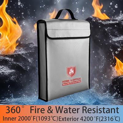 TEMU Ultra- Fireproof & Waterproof Pouch - 4200Â°f Insulated, Zippered Money And Bag With Reflective Strip, 3.1