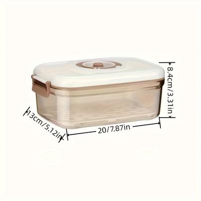 TEMU Large Vacuum Sealed Food Storage Container - Leak-proof, Drainable Kitchen And Catering Organizer. 1 Box. Ten 1 Vacuum Pump. Two-piece Combination Pack.