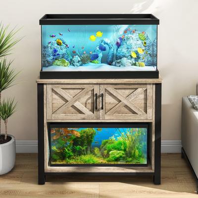 TEMU Roadrix 40- 50 Gallon Metal Aquarium Stand W/ Power Outlets Fish Reptile Terrarium Stand