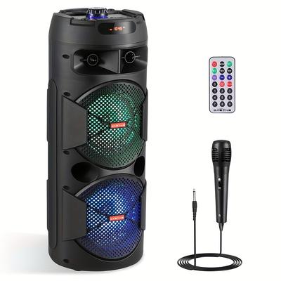 TEMU 3000w Portable Wireless 6.5" Rechargeable & Mic Subwoofer, Wireless 33 Foot , , Supports Fm , Led , , Suitable For , ,