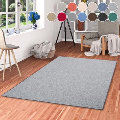 Teppich MY HOME "Fortis, Schlinge, Made in Netherlands", grau (silbergrau), B:80cm H:5mm L:160cm, Kunstfaser, Teppiche, Uni Farben, gekettelt, auch als Läufer, strapazierfähig, Wohnzimmer Image