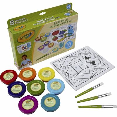 Crayola Spill Proof Washable Paint Set - Art, Craft, Fun and Learning - Recommended For 3 Year - 1 Kit (CYO811518)