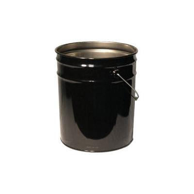 Freund Unlined Open Head Steel Pail, 5 Gallon, 10.9 in Cap, Black (302-1252)