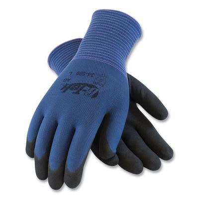 G-Tek GP Nitrile-Coated Nylon Gloves, Medium, Blue/Black, 12 Pairs (PID34500M)