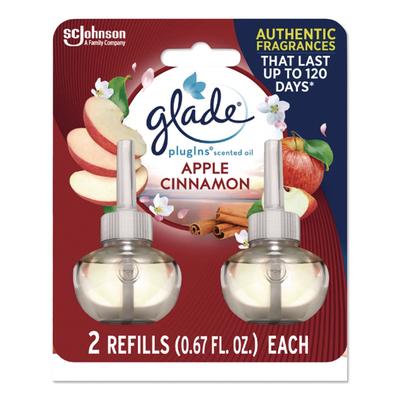 Glade Plugin Scented Oil Refill, Apple Cinnamon, 0.67 oz, 2/Pack (SJN315104)