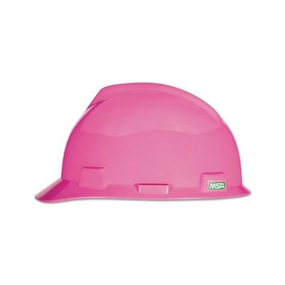 MSA V-Gard Protective Cap, Fas-Trac III, Size 6-1/2 to 8, Hot Pink (454-10155230)